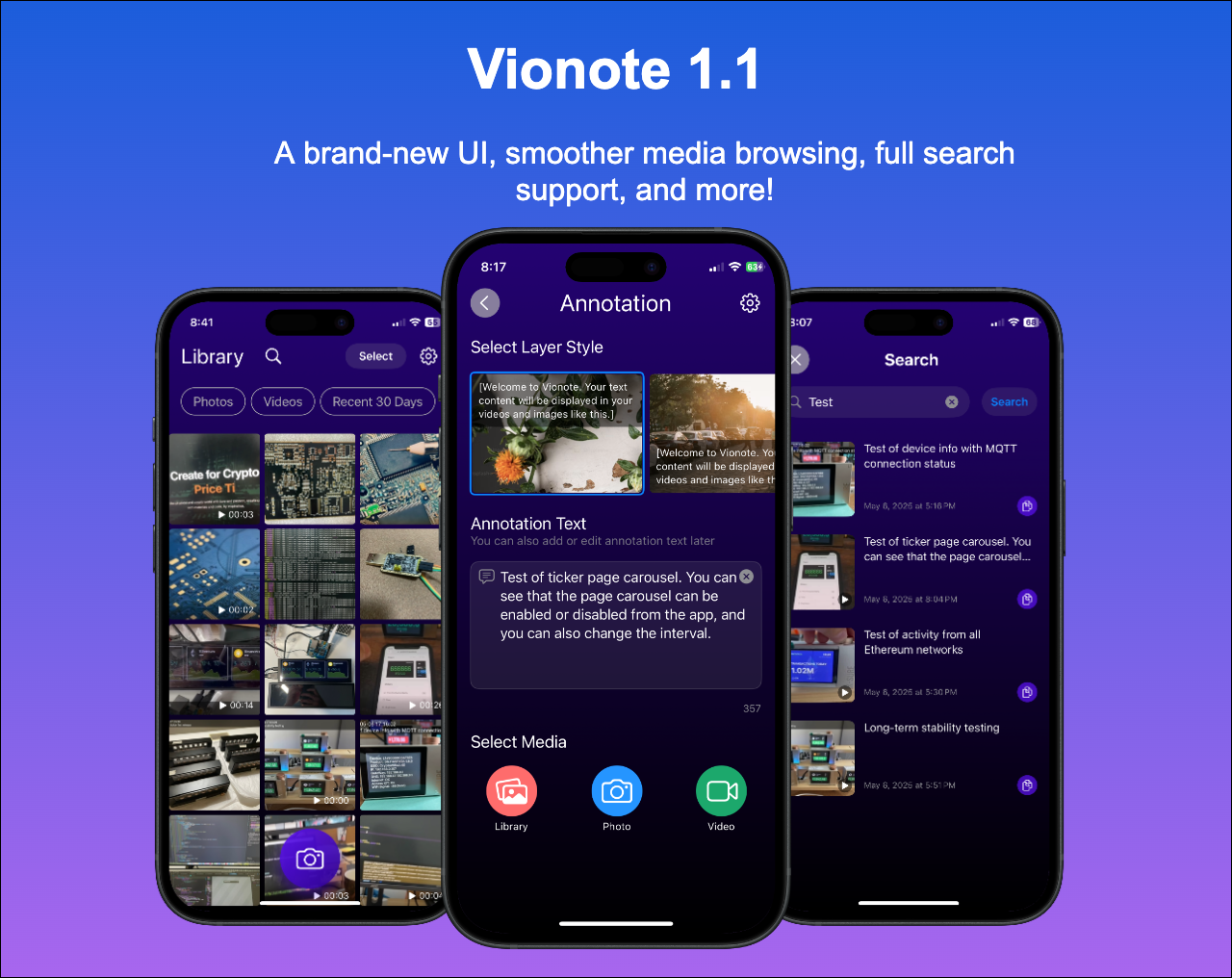 Vionote 1.1 Release