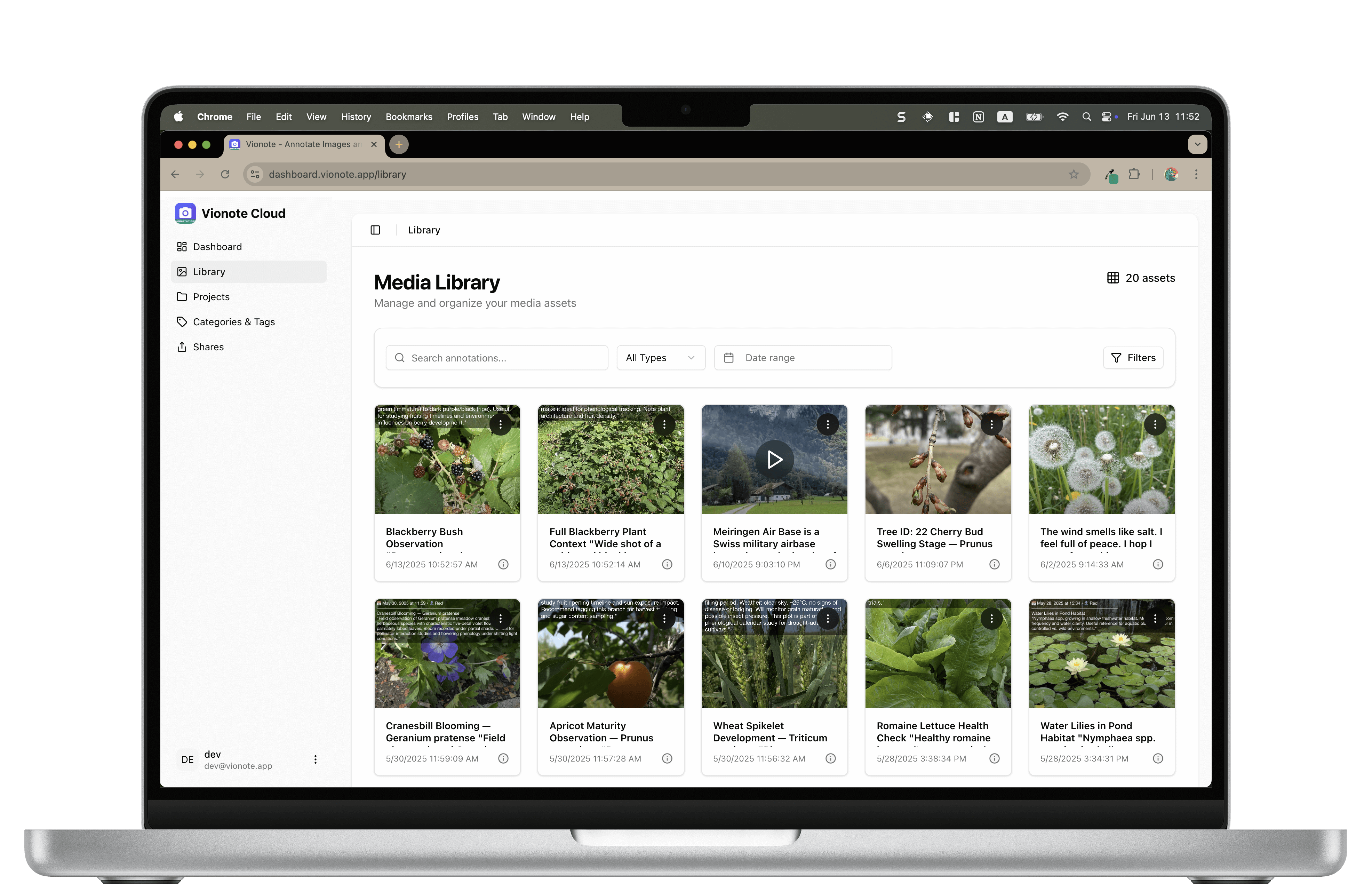 Vionote Cloud Library Interface
